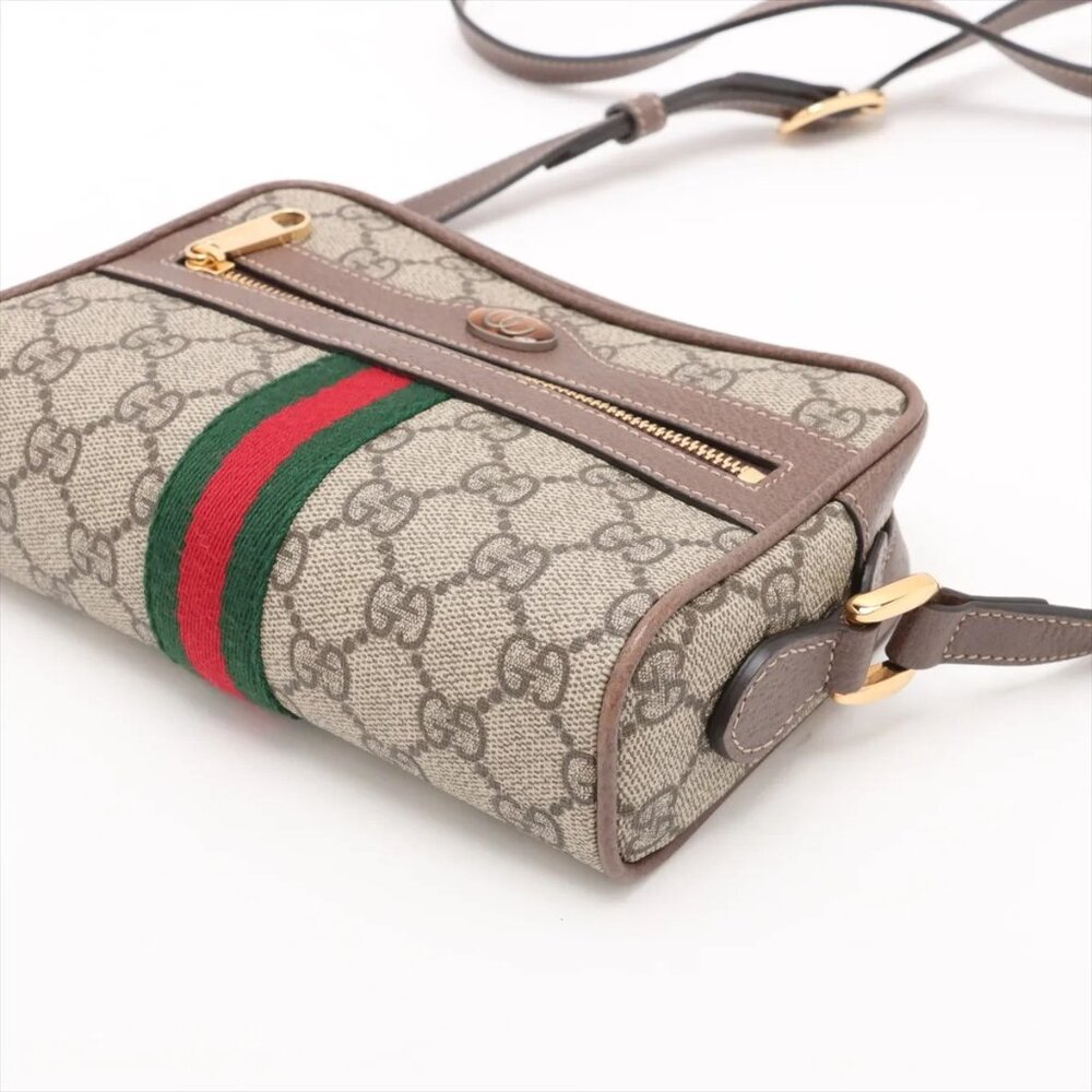 ๐ Gucci GG Supreme Ophidia Shoulder Bag Beige 517350 - Picture 3 of 10